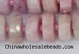 CRB830 15.5 inches 8*18mm faceted rondelle kunzite beads