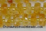 CRB842 15.5 inches 6*10mm faceted rondelle citrine beads