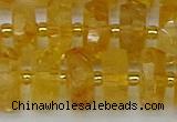 CRB846 15.5 inches 8*18mm faceted rondelle citrine beads