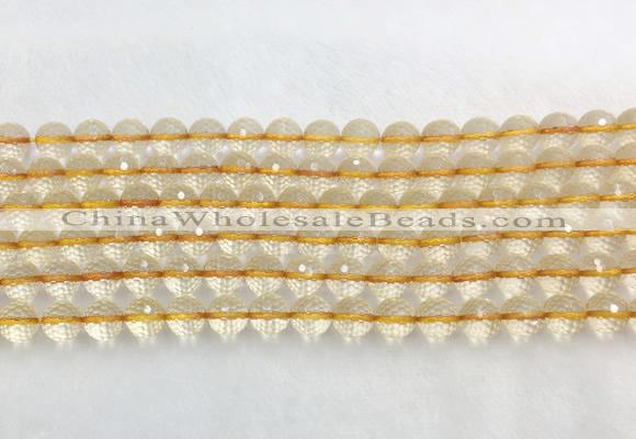 CRBS16 15 inches 6mm faceted round citrine beads wholesale