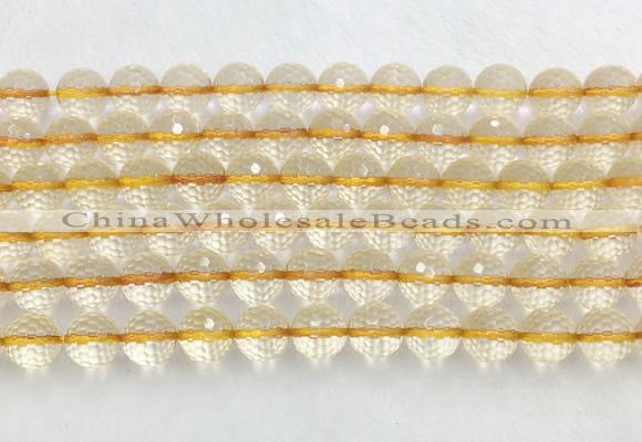 CRBS18 15 inches 10mm faceted round citrine beads wholesale