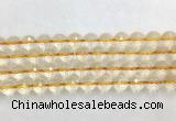 CRBS19 15 inches 12mm faceted round citrine beads wholesale