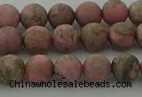 CRC1002 15.5 inches 8mm round matte rhodochrosite gemstone beads