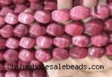 CRC1060 15.5 inches 13*18mm twisted rice rhodochrosite beads