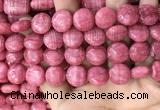 CRC1062 15.5 inches 14mm flat round rhodochrosite beads