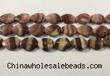 CRC1088 15.5 inches 18*25mm flat teardrop rhodochrosite beads