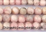 CRC1195 15 inches 4mm round rhodochrosite gemstone beads