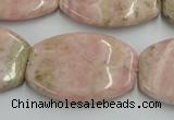 CRC157 15.5 inches 25*35mm flat drum Argentina rhodochrosite beads