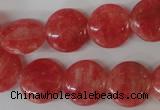 CRC24 15.5 inches 16mm flat round dyed rhodochrosite gemstone beads