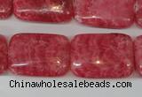 CRC34 15.5 inches 18*25mm rectangle dyed rhodochrosite gemstone beads