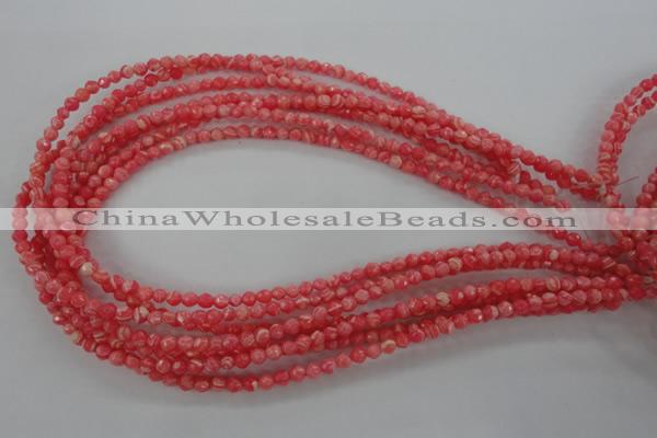 CRC400 15.5 inches 4mm faceted round synthetic rhodochrosite beads