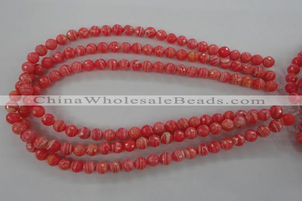 CRC403 15.5 inches 10mm faceted round synthetic rhodochrosite beads