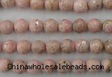 CRC451 15.5 inches 6mm faceted round Argentina rhodochrosite beads