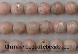 CRC454 15.5 inches 12mm faceted round Argentina rhodochrosite beads