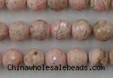 CRC455 15.5 inches 14mm faceted round Argentina rhodochrosite beads