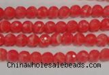 CRC511 15.5 inches 6mm faceted round synthetic rhodochrosite beads