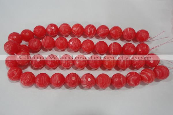 CRC517 15.5 inches 18mm faceted round synthetic rhodochrosite beads