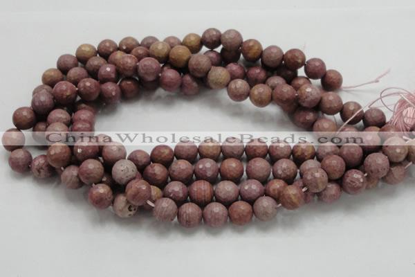 CRC60 15.5 inches 12mm faceted round rhodochrosite gemstone beads