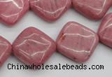 CRC685 15.5 inches 18*18mm diamond rhodochrosite beads wholesale