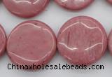 CRC694 15.5 inches 25mm flat round rhodochrosite beads wholesale