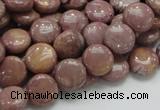 CRC71 15.5 inches 10mm flat round rhodochrosite gemstone beads