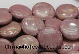 CRC73 15.5 inches 16mm flat round rhodochrosite gemstone beads