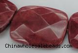 CRC853 15.5 inches 30*40mm faceted rectangle Brazilian rhodochrosite beads