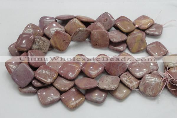 CRC86 15.5 inches 25*25mm diamond rhodochrosite gemstone beads