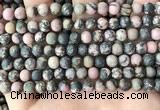 CRD31 15.5 inches 6mm round matte rhodonite beads wholesale