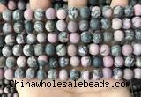 CRD32 15.5 inches 8mm round matte rhodonite beads wholesale