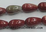 CRE04 16 inches 10*20mm teardrop natural red jasper beads wholesale