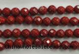 CRE152 15.5 inches 6mm faceted round red jasper beads wholesale