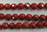 CRE153 15.5 inches 8mm faceted round red jasper beads wholesale