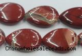 CRE16 16 inches 18*25mm flat teardrop natural red jasper beads wholesale