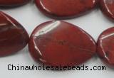 CRE18 16 inches 22*30mm twisted teardrop natural red jasper beads wholesale