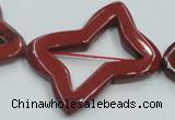 CRE23 16 inches 30*40mm bowknot natural red jasper beads wholesale