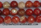 CRE331 15.5 inches 6mm faceted round red jasper beads