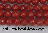 CRE338 15.5 inches 4mm faceted round red jasper beads