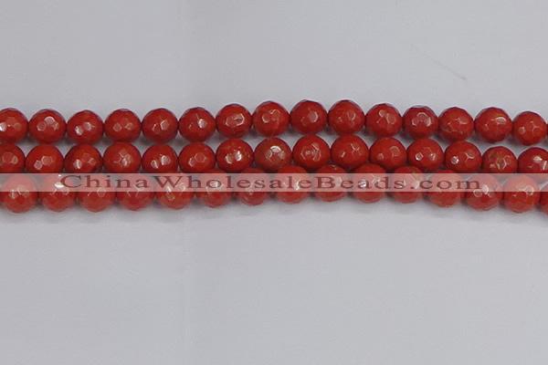 CRE342 15.5 inches 12mm faceted round red jasper beads