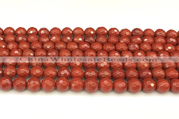 CRE360 15 inches 6mm faceted round red jasper beads wholesale