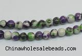 CRF01 15.5 inches 4mm round dyed rain flower stone beads wholesale