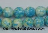 CRF104 15.5 inches 12mm round dyed rain flower stone beads wholesale