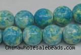 CRF105 15.5 inches 14mm round dyed rain flower stone beads wholesale