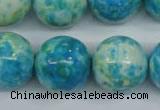 CRF108 15.5 inches 20mm round dyed rain flower stone beads wholesale