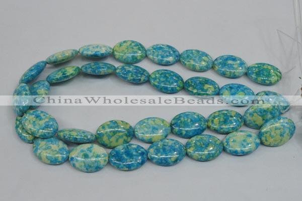 CRF128 15.5 inches 18*25mm oval dyed rain flower stone beads