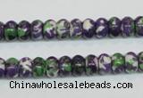 CRF14 15.5 inches 5*8mm rondelle dyed rain flower stone beads wholesale