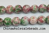 CRF24 15.5 inches 10mm round dyed rain flower stone beads wholesale