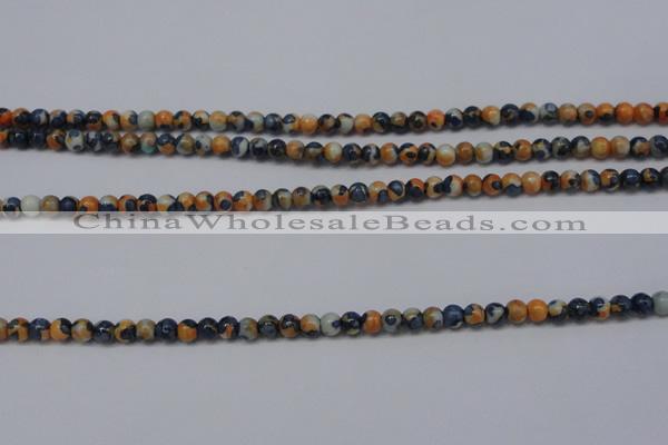 CRF272 15.5 inches 3mm round dyed rain flower stone beads
