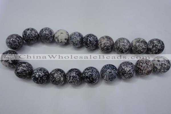 CRF287 15.5 inches 18mm round dyed rain flower stone beads