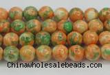 CRF307 15.5 inches 4mm round dyed rain flower stone beads wholesale